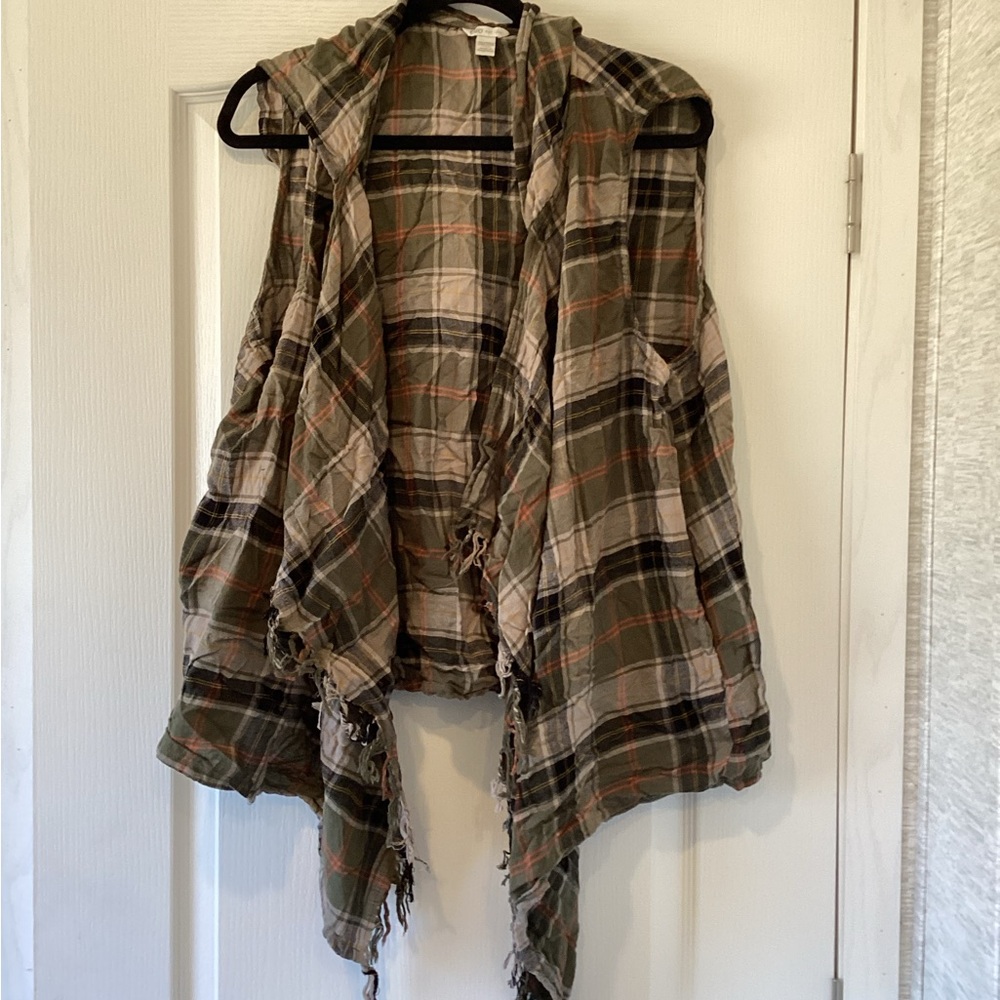 Cato Plaid Open Front Cardigan size 26/28W EUC
